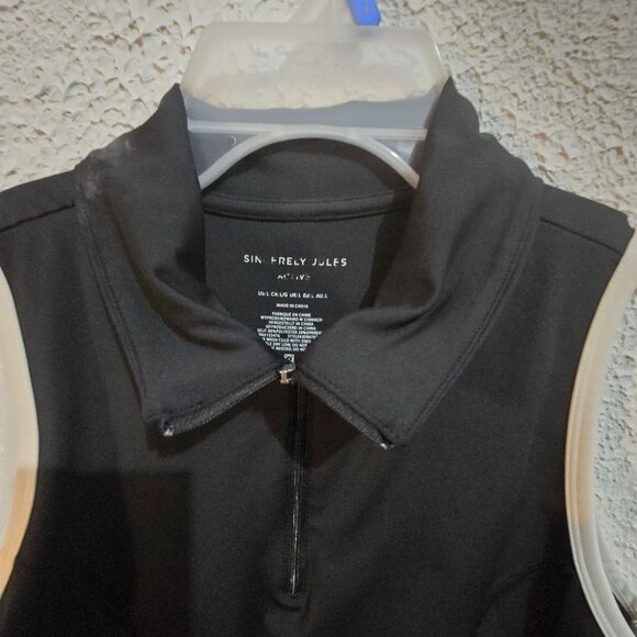 Sincerely Jules Active Womens Sleeveless Black Dress size L With Zip Collar - Picture 3 of 5